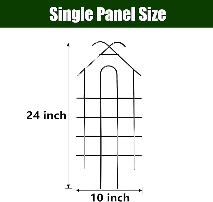 ARIFARO 24'' Metal Garden Trellis Indoor/Outdoor Sturdy Plant Trellis for Potted Plants,House Plants, Climbing Vines, Pack of 4, Black