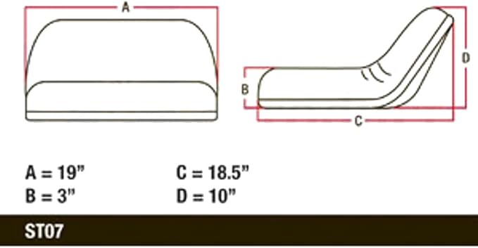 RAParts CS3509 Lawn & Garden Tractor Black Riding Mower Seat Fits Most Brands
