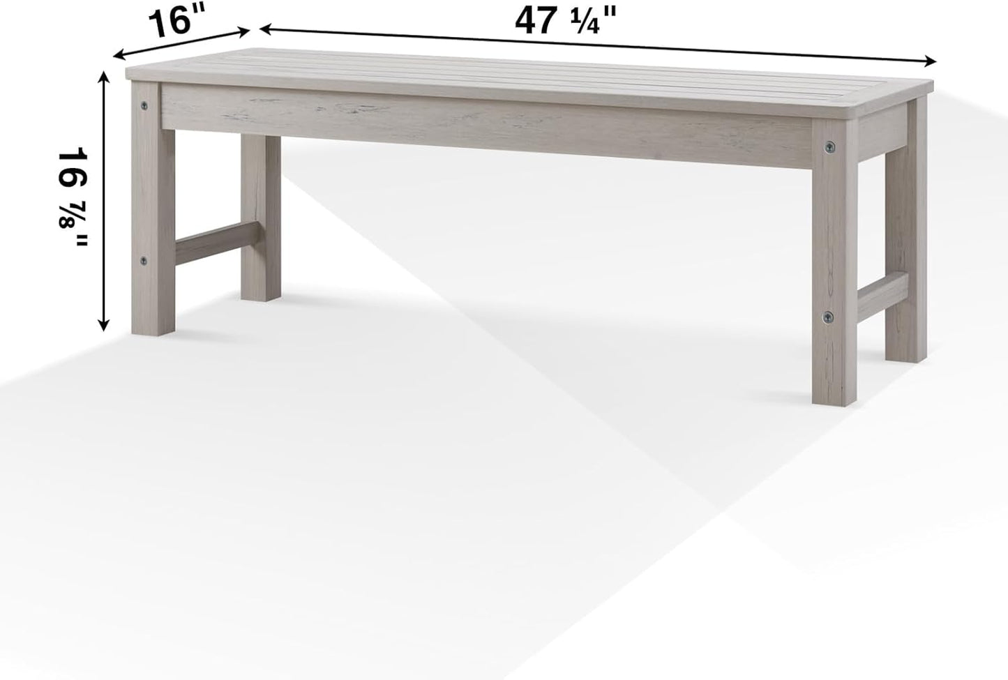 Psilvam 2-Person Outdoor Poly Lumber Patio Backless Bench, Fade-Resistant & Odor-Free Poly Lumber Patio Furniture, Weatherproof, Suitable for Garden, Porch and Park, 700 Lbs Support (2pcs, Grey)