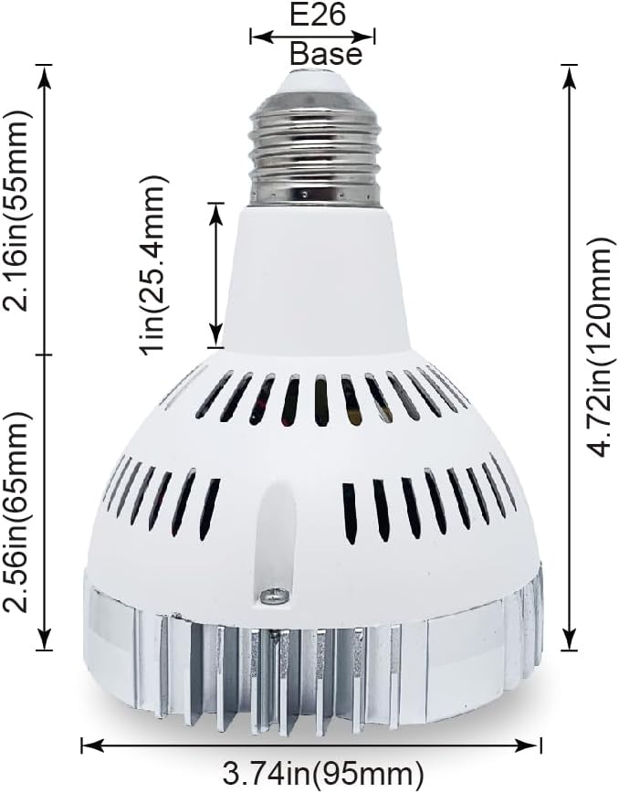 E26 35w Par30 LED Bulb (100 WATT Equivalent) 6000K 3500lm 25 Degree Indoor Spotlight with Cool Fan for Jewellery Clothing Store (White)