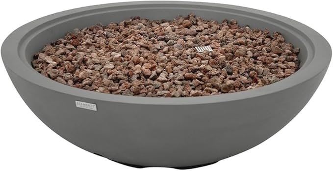 Rose Bowl Concrete Fire Pit 48" x 48" Outdoor Patio Firepit Includes Lava Rocks Modern Fire Pits & Outdoor Fireplaces for Garden, Deck, Indoor & Outdoor Heating