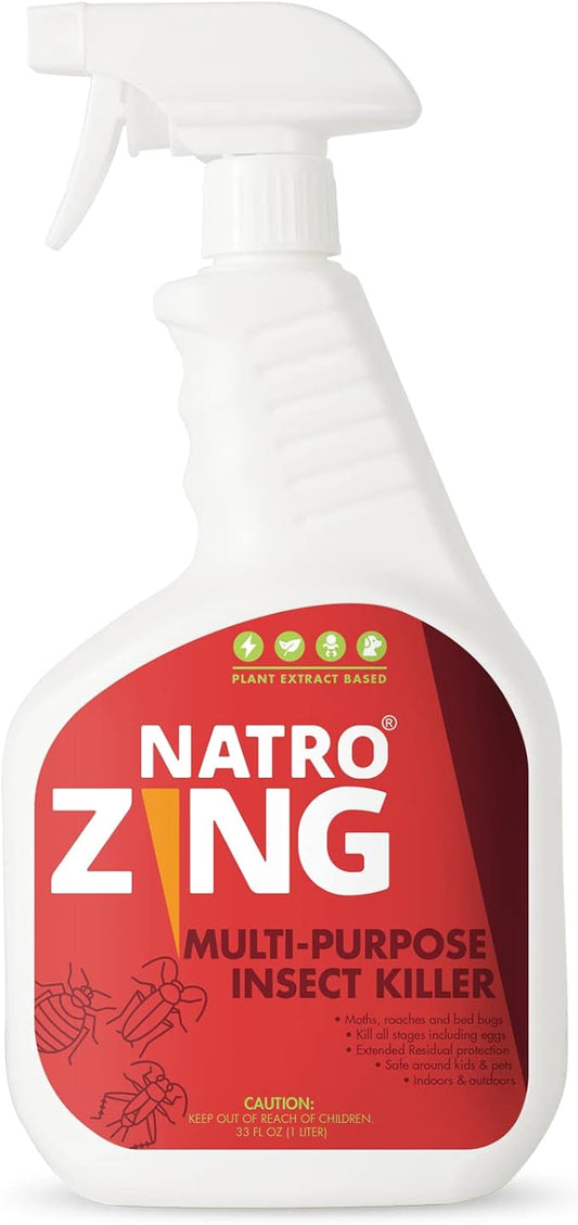 Multi-Purpose Insect Killer 32 OZ, Pest Control Spray Indoor, Kills & Repels Fruit Flies Gnats Moths Spiders for Home, Lasting Prevention, Plant Extract Based Non-Toxic, Child & Pet Safe