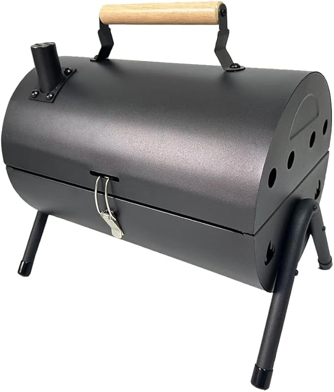 Barrel Charcoal Grill Large Charcoal Grills with Side Shelf Outdoor BBQ Grill Perfect for Backyard Camping Patio Parties and Picnics
