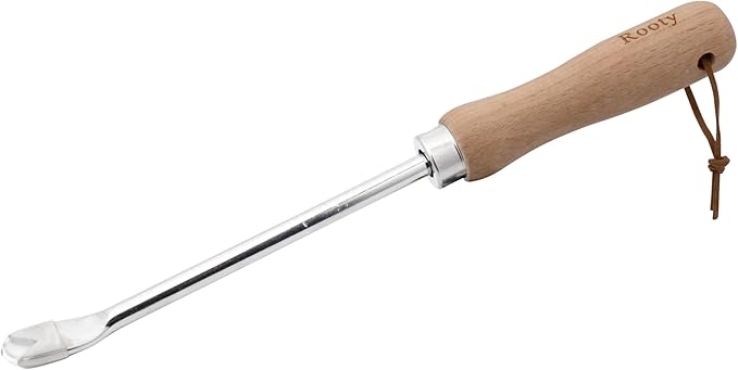 Rooty Gardening Dandelion Weeder Tool with Stainless Steel, Wooden Handle,Easy for Garden Weeding Removal,Weed Puller/Rust Resisitant