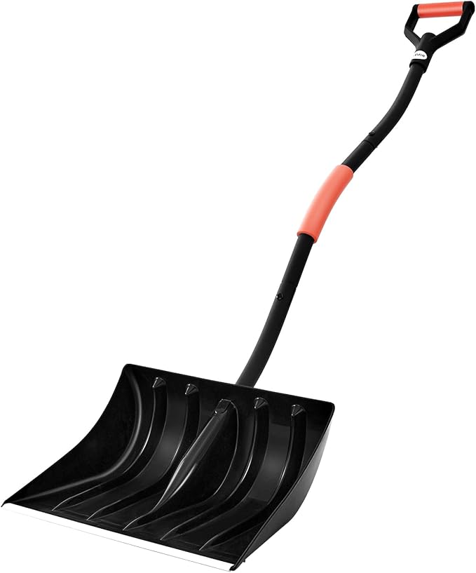 VEVOR Snow Shovel for Driveway, 17 in Wide Plastic Snow Shovel with D-Shaped Handles & Aluminum Blade, Large Capacity Snowplow Shovels, Lightweight Snows Removal Tool for Garden Car Camping