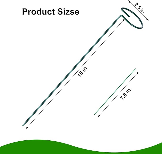 6 Pack Plant Support Stakes, 16 inch Plant Rings with 50 Pcs Plant Twist Ties, Single Stem Plant Support Stakes for Plant Flowers, Amaryllis, Rose, Orchid, Peony, Lily, Tomatoes, Vegetable