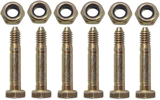 YOIASUGH 53200500 Shear Pins Bolts Nuts 1/4 Inches fits Ariens Snow Blowers 05907 532005 510016 51001600 B1SB918 AM123342 710-04954 (Set of 6)