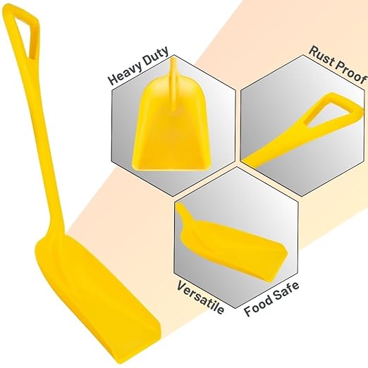 SPARTA 41077EC04 Plastic Sanitary Shovel, Food Safe Plastic Shovel For Commerical Kitchens, 14 Inches, Yellow