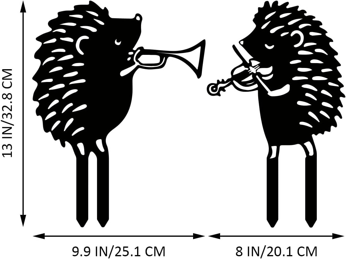 Metal Animals Outdoor Yard Decor,Funny Hedgehog Garden Stakes,Unique Lawn Ornaments Gift for Animal Lovers