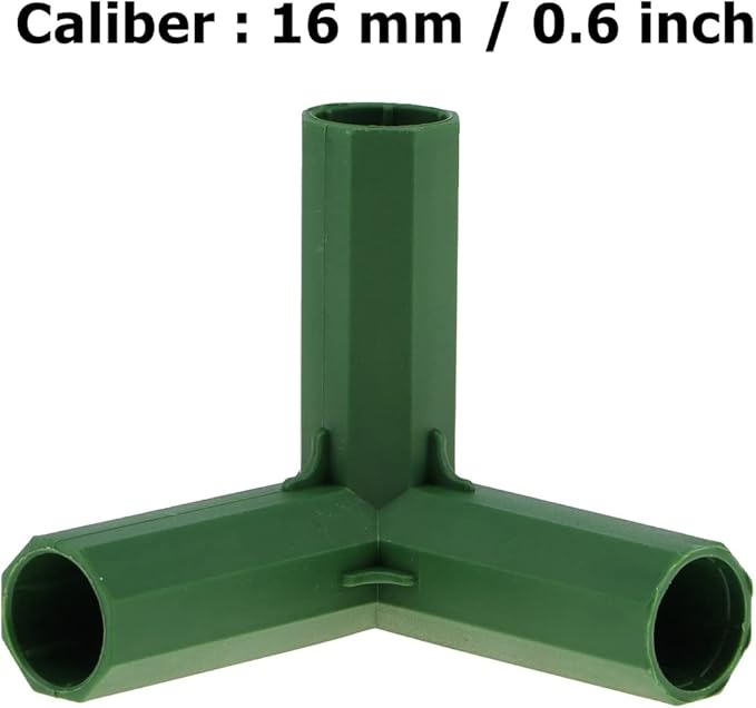 4 PCS 16mm Greenhouse Frame Building Connectors Pipe Fitting Plastic Gardening Joint Tool Heavy Duty Framework Drip Tubing Flower Stands Plant Stakes Fencing