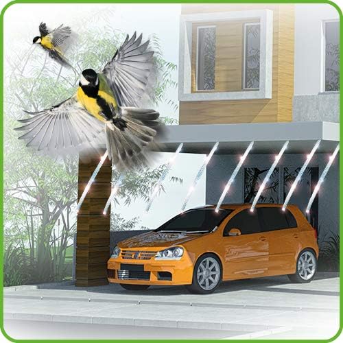 De-Bird Bird Tape Repellent & Reflective Scare Tape - 350 Ft Roll, Multicolor Dual-Sided - Garden Reflectors to Keep Birds Away - Pigeon & Goose Control