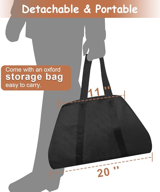 22.5 Inch Portable Plug Fire Pit for Camping, Heightened Detachable Outdoor Wood Burning Firepits for Outside Patio Heating, Picnic, Bonfire and BBQ with Carrying Bag, Vertical Hollow Style