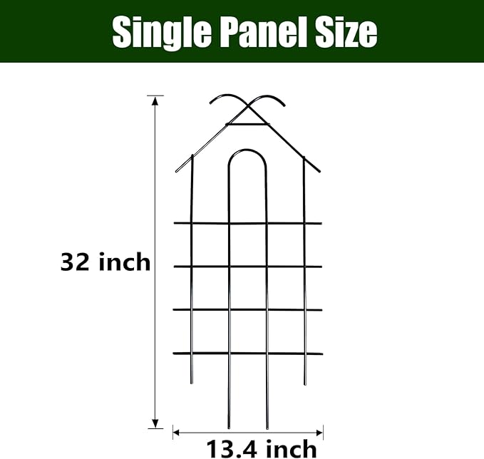 ARIFARO 32'' Metal Garden Trellis Indoor/Outdoor Sturdy Plant Trellis for Potted Plants,House Plants, Climbing Vines, Pack of 4, Black