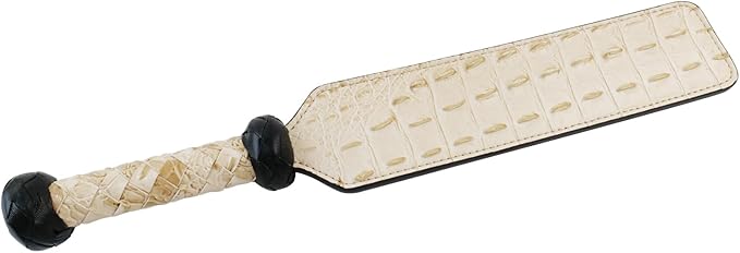 16.14 Inch Handmade Faint Yellow Leather Paddle Horse Riding Crop Whip, Perfect for Training Shows and Costumes Equestrian Horse Whip, Durable Equestrian Paddle