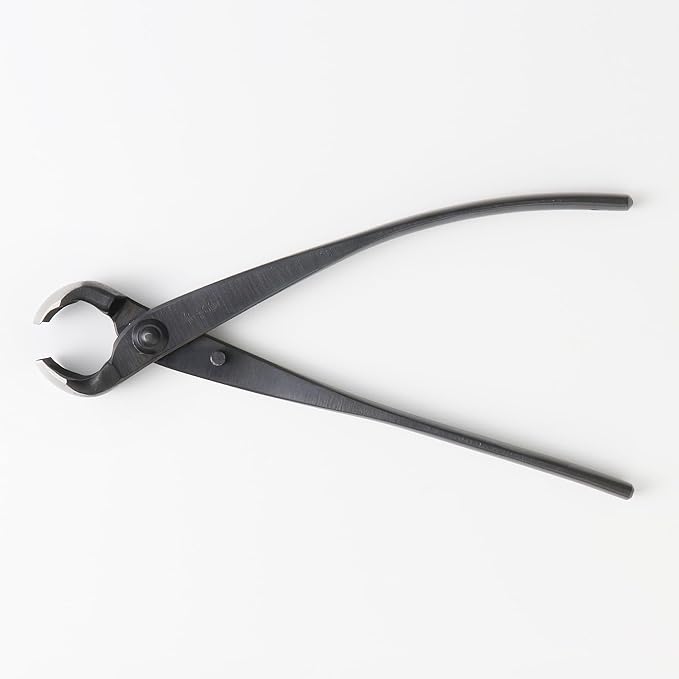 Wazakura Hand Forged Knob Bonsai Cutter Made in Japan 8-1/4 inch (210mm), Japanese Gardening Tools, Round Edge Concave Branch Cutter Black