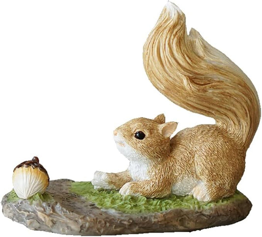 Miniature Fairy Garden Squirrel Figurine- Smart Squirrel Phone Stand Phone Holder