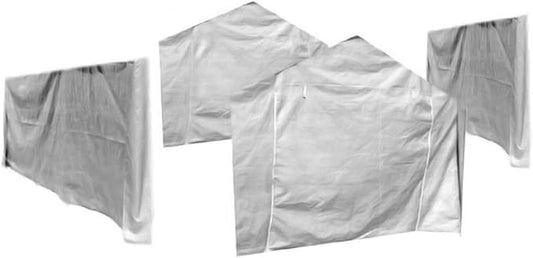 10x20 Sidewall Canopy Carport Tarp Set (4pc) Side Paneling Only Valanced Canopy Sidewall Kit White