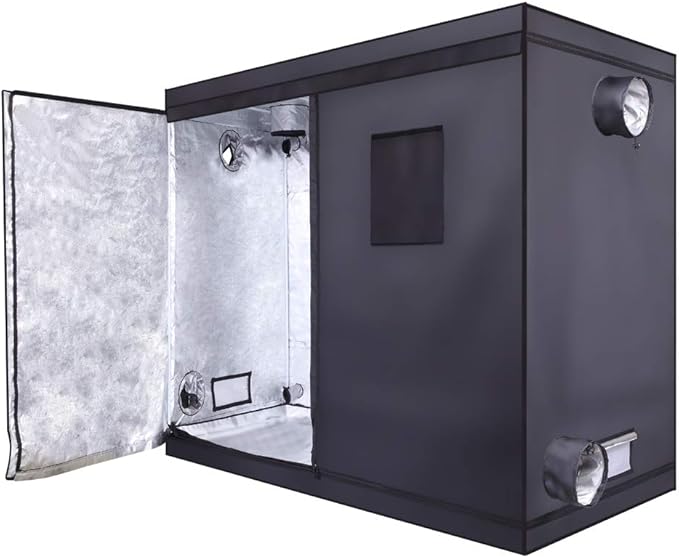 Plant Grow Tent, Black, 240x120x200cm, Indoor Growing, Enclosure with Observation Window and Floor Tray