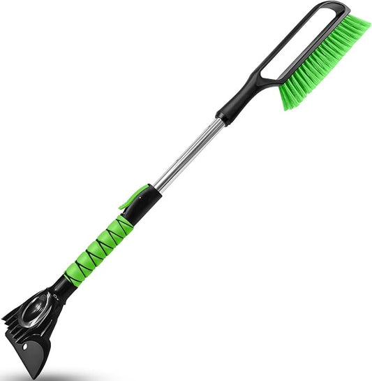 SEAAES 35.5 Inch Snow Brush for Car, Extendable Windshield Ice Scraper with Foam Grip, Snow Scraper Brush for SUV Truck Auto Jeep RV Vehicle Window