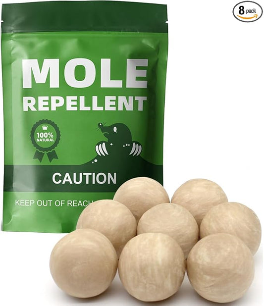Mole Repellent Outdoor,Vole Repellent for Lawn,Yard,Pet and People Safe Gopher Repellant,Natural Ingredients Groundhog Repellent,Convenient to apply-8P