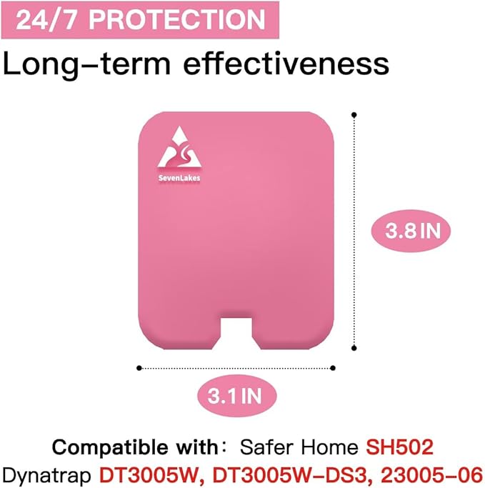 36 Pcs Sticky Refill Glue Cards, Compatible with Safer Home SH502, Dynatrap DT3005W-DS3, DT23005-06, Targets Moth, Fly, Mosquito, Gnat and More, Safe and Super Sticky (Peach Pink)