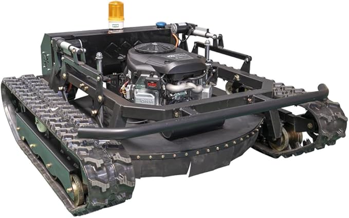 Lawn Mower, Remote Control Lawn Mower, Small Crawler Oil-Electric Hybrid Four-Wheel Drive Lawn Mowing and Weed Whacker, All Terrain Grass Cutter Yard Mower, 65° Climbing (SKD-810-90)