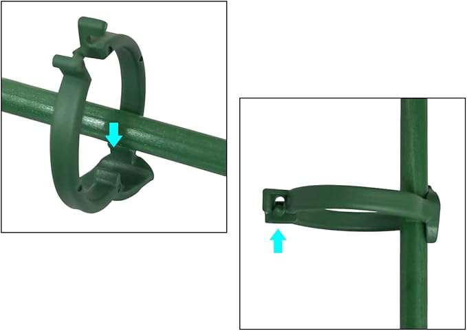 12 Inch Plant Support Stakes, with Adjustable Retaining Ring Green Plant Sticks Support Stakes for Indoor and Outdoor Plants,Flowers,Climbing(10Pcs)