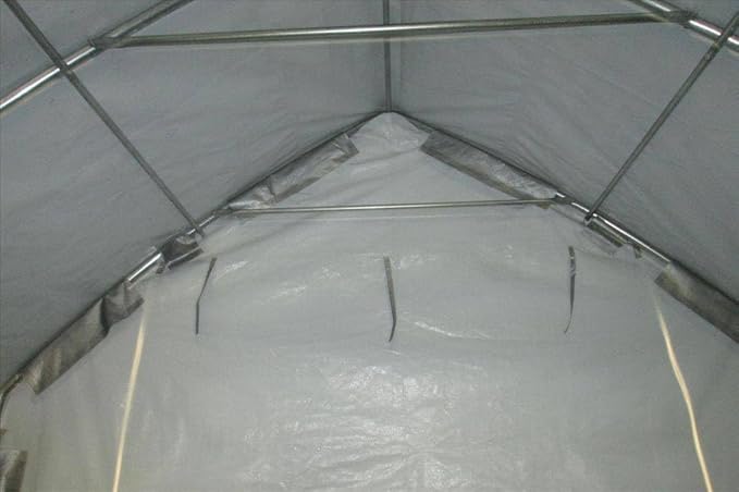 DELTA 24'x13' Carport - Heavy Duty Waterproof Outdoor Garage Shelter with PE Top Cover for Car, Truck, Boat - Grey