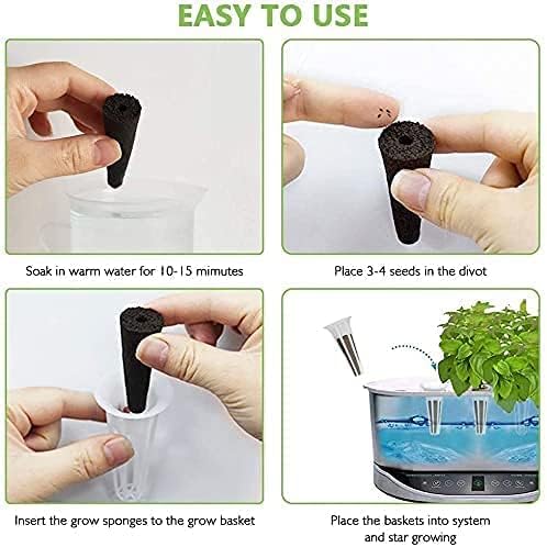 Grow Sponges, Starter Pods Compatible with Aero Garden,Refill Pods for Hydroponic Growing System (100pcs)