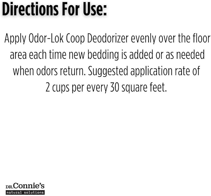 Healthy Ponds Dr. Connie's Odor Lok Coop Deodorizer | All-Natural Chicken Coop Odor Eliminator | Ammonia Neutralizer & Moisture Absorber for Backyard Poultry