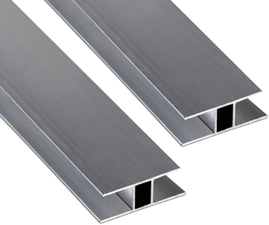 Aluminum H Connectors - Fits 4mm, 6mm, 8mm, or 10mm Twin-Wall Greenhouse Panels, Join 2 Pieces of Panels Together, 4-Foot Length, 10 Pieces (8mm Aluminum H Connectors)