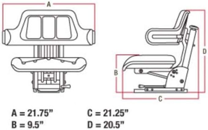 RAParts New Multi Angle Black Wrap Around Seat Lawn & Garden Tractor Mower Industrial