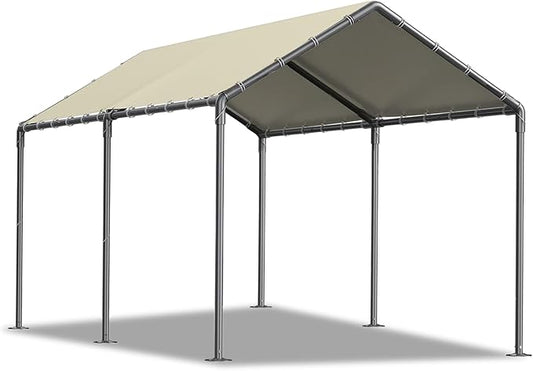 Carport 10x20ft Heavy Duty Car Tent, Portable Garage, Car Shelter, All-Season Tarp Tent for Car, Party，Beige
