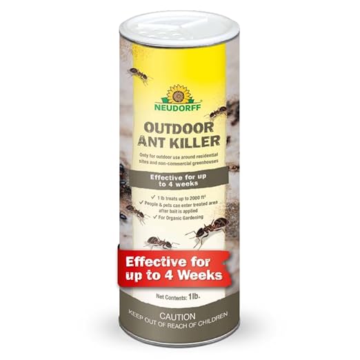 Outdoor Ant Killer, Ant Bait Granules 1 lbs Treats up to 2,000 sq. ft. & Lasts up to 4 Weeks, Home Perimeter Treatment for Organic Gardening, Insect Bait Attracts and Kills (1 lb)