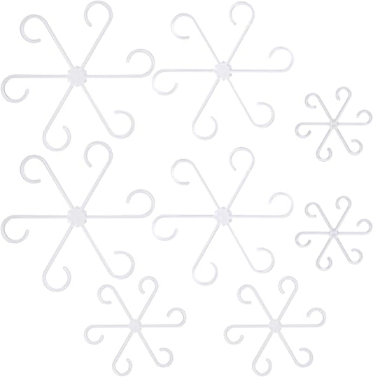 8PCS Plant Stem Support, 4 Sizes Climbing Houseplant Stem Holders, Plastic Reusable Flower Trellis Stem Hook Plant Care Growth Accessories for Flower Plants Indoor Outdoor - Clear