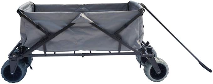 Impact Canopy Folding Collapsible Utility Wagon with All-Terrain Wheels, Grey
