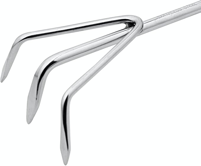 Rooty Gardening Hand Cultivator with Stainless Steel, Wooden Handle,Easy for Garden Weeding Cultivating,Soil Loosening/Rust Resisitant