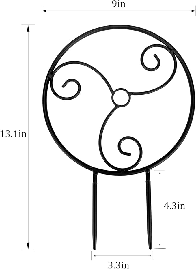 2 Pcs Small Indoor Metal Garden Plant Trellis for Climbing House Pot Plants, Black (Style F)