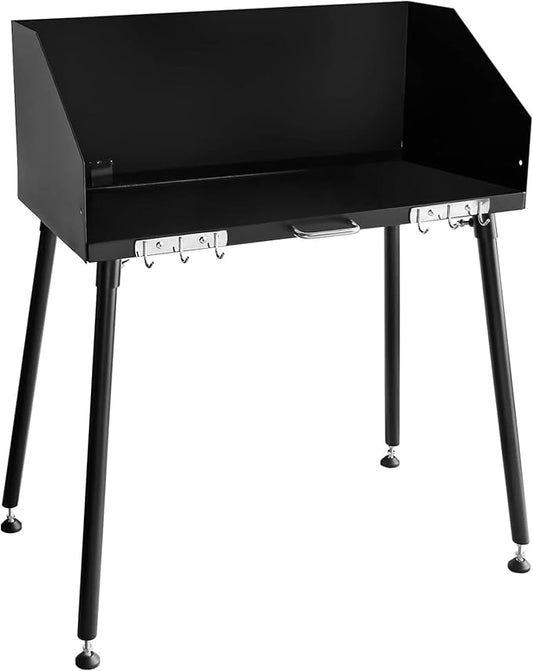Camp Cooking Table with Foldable Three-Sided Windscreen and Legs, Perfect for Dutch Oven Cooking with Charcoal Briquettes and Food Preparation,30x16