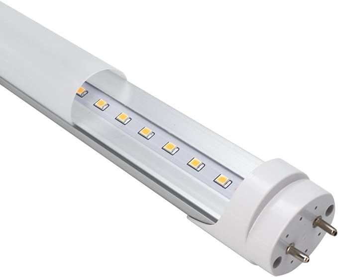 LightingWill LED T8 Light Tube 3FT, Warm White 3000K-3500K, Dual-End Powered Ballast Bypass, 2000 Lumens 15W (32W Fluorescent Equivalent), Frosted Cover, AC85-265V Lighting Tube Fixtures, 4 Pack