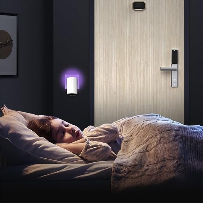 2 Pack Plug in Indoor Fly Trap, Silent and Safe Mosquito Killer, Portable Flying Insect Trap, Rapidly Flying Trap, 10 Pcs Sticky Pads, White (Small)