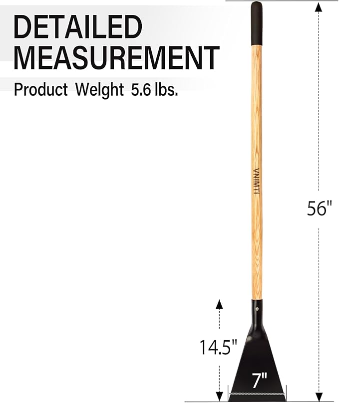 VNIMTI Ice Chopper for Driveway, Heavy Duty Ice Chopper Tool for Ice Removal with Wooden Handle, 56 Inches