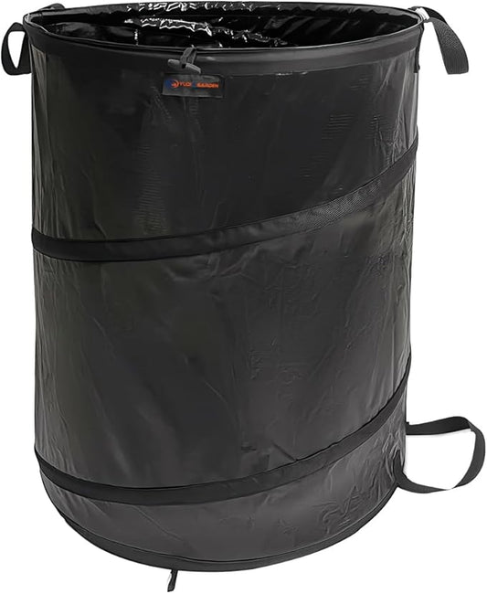 YUDI & GARDEN 45 Gallon Collapsible Garden Bag｜Collapsible Trash Can｜Camping Trash Can,Black,for Collecting Weeds,Grass Clippings,Party and Yard Waste