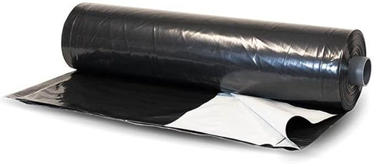Farm Plastic Supply - Black & White Greenhouse Plastic Sheeting - 6 mil - (24' x 75') - 90% Reflective Green House Covering Film for Farming, Gardening, Agriculture
