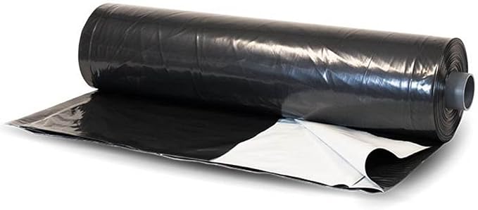 Farm Plastic Supply - Black & White Greenhouse Plastic Sheeting - 6 mil - (10' x 100') - 90% Reflective Green House Covering Film for Farming, Gardening, Agriculture