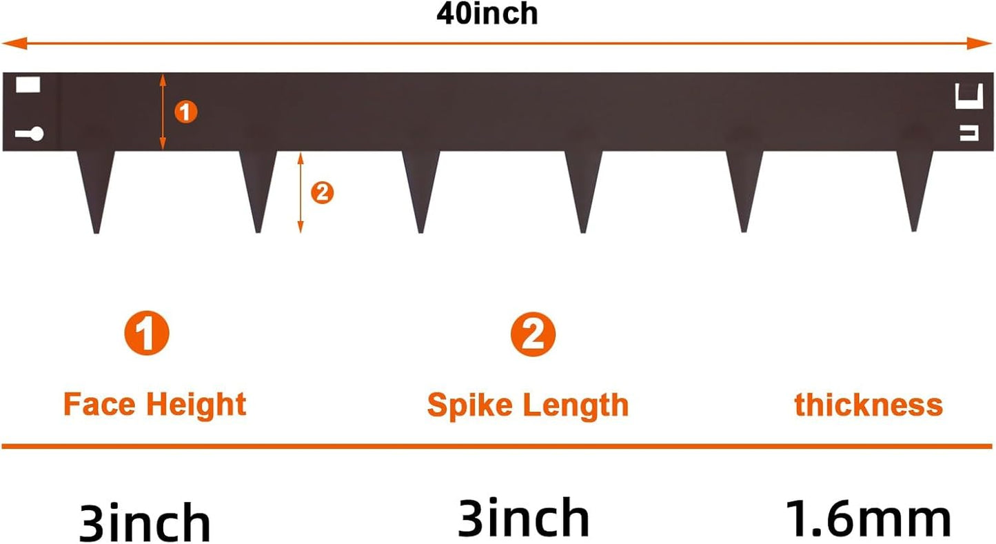 5 Pack Steel Landscape Edging,Metal Landscape Edging 40 Inch Strips, Metal Garden Edging 6 inch Depth, Steel Edging for Landscaping