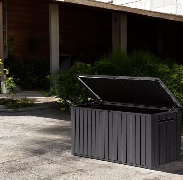 170-Gallon Outdoor Storage Deck Box, Weather-Resistant, (Graphite)