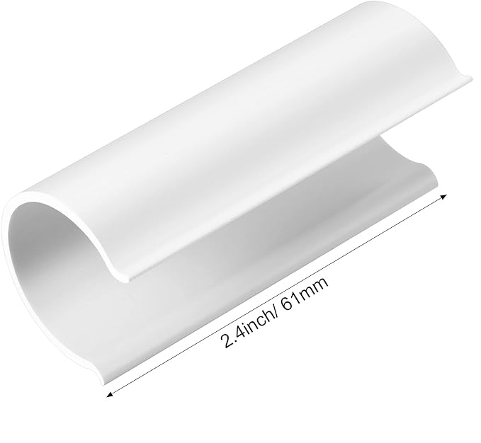 Jetec 32 Pcs PVC Pipe Clips Pool Cover Clamps for Above Ground Pool Greenhouses, Row Covers, Garden, Shelters, Bird Protection, 2.4 Inch Long(for 3/4 Inch PVC Pipe,White)