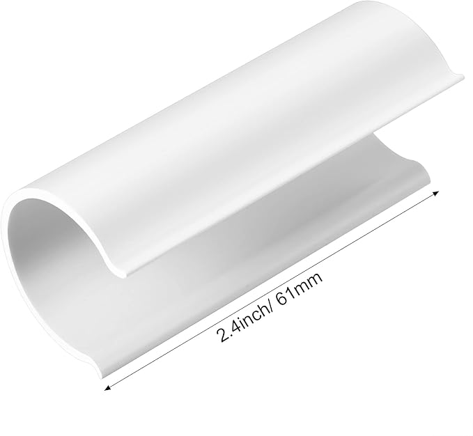 Jetec 128 Pieces PVC Pipe Clips Covers 2.4 Inches Long Greenhouse Clamps for Netting for Greenhouses Garden Shelters Bird Protection(for 3/4 Inch PVC Pipe,White)