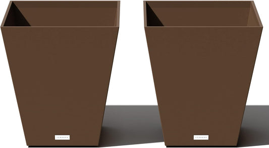 Veradek Pure Series Nobleton Plastic Planter - Large Pots for Indoor or Outdoor Porch/Patio | Durable All-Weather Use with Drainage Holes | Modern Planter Décor for Flowers, Shrubs, Trees